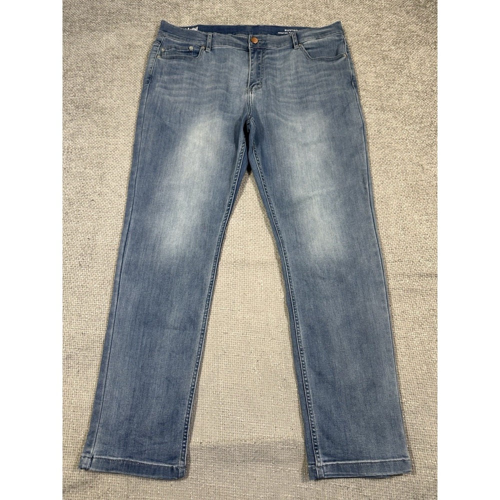 Mugsy Rusties Jeans Mens 40x32 Blue Slim‎ Straight Stretch Denim FLX5NVYU Read